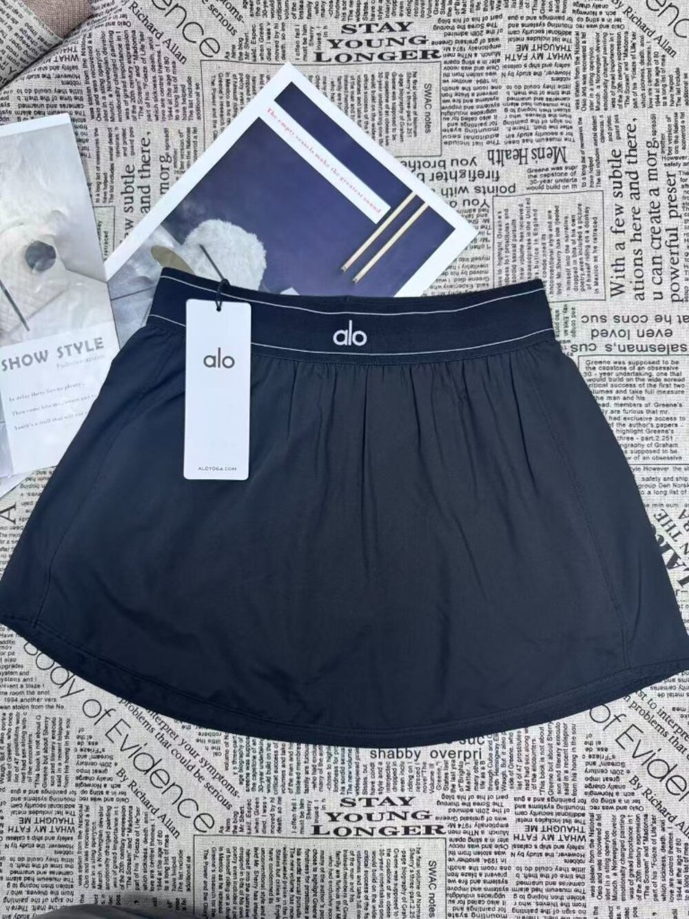 💛ALO Yoga Match Point Skirt NWT | Black Tennis Skort🌻 | Athleisure - Picture 2 of 6